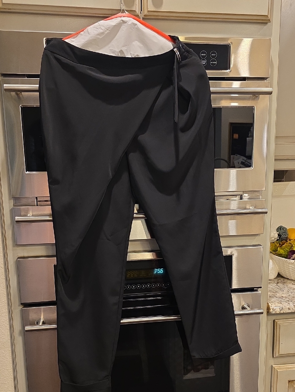 Zara Black Faux Wrap-Front Dress Pants